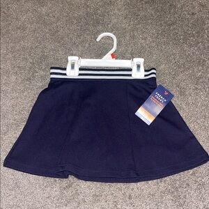 French Toast Navy Skater Skirt with Striped Waistband